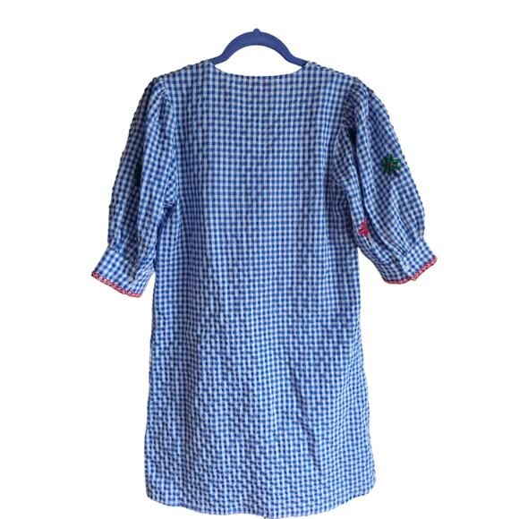 Amber White Blue Check Dress size 38 or US Small - Picture 5 of 5